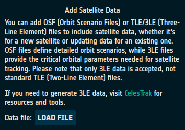 Add Satellite Data window