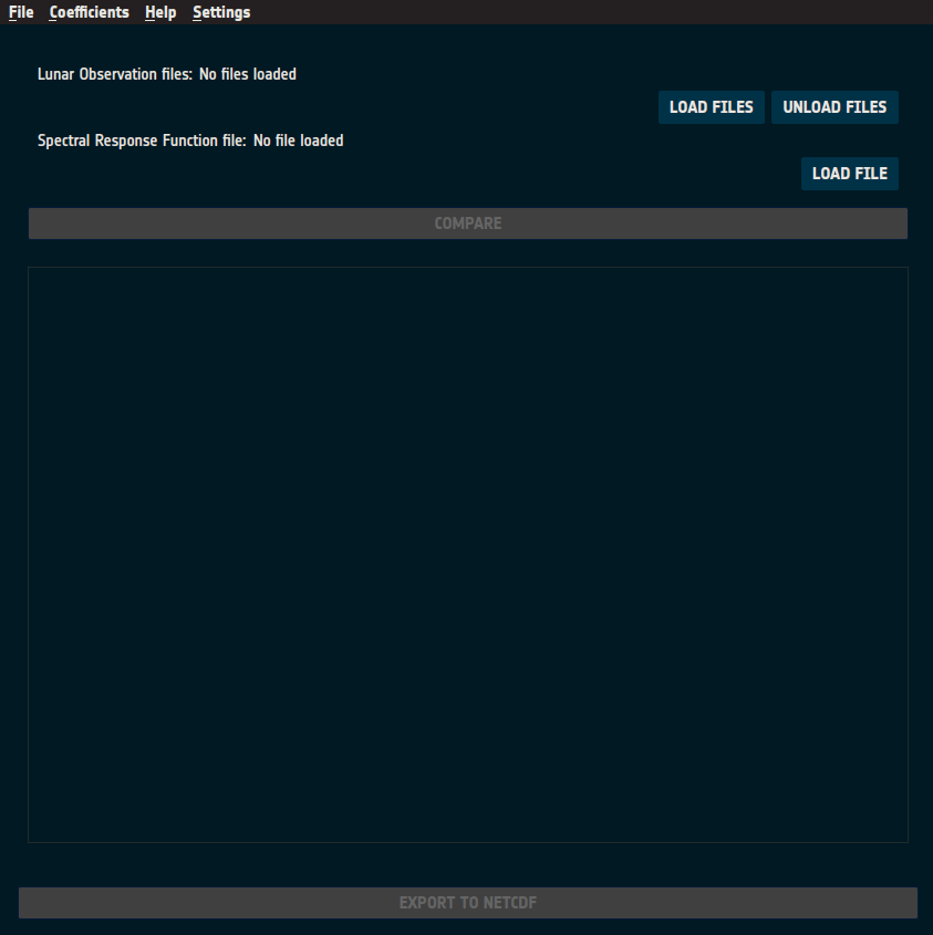 Initial view of the comparison page