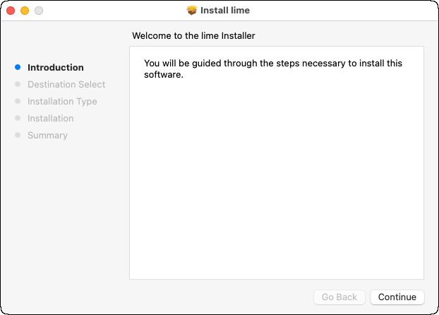 Mac installation wizard