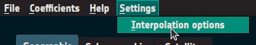 Opening the Interpolation Settings Window