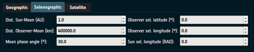 Selenographic coordinates input